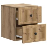 vidaXL Cabinet de chevet mural Chêne artisanal 33 x 34 5 x 40 cm