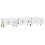 vidaXL Meuble TV Blanc brillant 147 x 34 5 x 30 cm Bois d'ingénierie