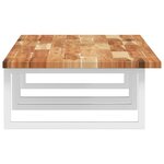 vidaXL Étagère de vasque murale acier et bois massif d'acacia