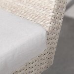 Salon de jardin en résine tressée et pieds en bois d'Acacia avec coussins - 4 personnes - MIRA - Gris