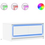 vidaXL Table basse avec lumières LED blanc bois d'ingénierie