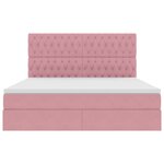 vidaXL Lit avec rangement et LED avec LED Rose 180 x 200 cm Velours
