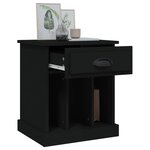 vidaXL Table de chevet noir 43x36x50 cm