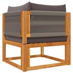 vidaXL Canapé d'angle de jardin avec coussins en bois d'acacia et corde