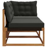 vidaXL Canapé d’extérieur milieu et coin avec coussin 7 Pièce Naturel