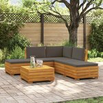 vidaXL Ensemble de canapés d'extérieur avec coussin 6 Pièce Marron
