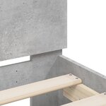 vidaXL Cadre de lit tête de lit et lumières LED gris béton 90x190 cm