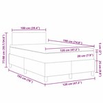 vidaXL Lit à ressorts Gris clair et blanc 120 x 190 cm