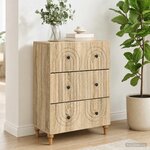 vidaXL Armoire à tiroirs Chêne Sonoma 66 x 34 5 x 90 cm