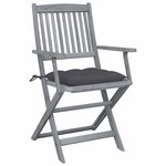 vidaXL Chaises pliables d'extérieur lot de 2 et coussins Bois d'acacia