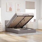 vidaXL Lit ottoman avec matelas et LED taupe 140x200 cm tissu