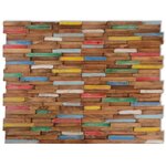 vidaXL Panneaux de revêtement mural 10 Pièces 1 03 m² Bois de teck solide