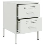 vidaXL Tables de chevet 2 Pièces blanc 36x39x50 5 cm acier