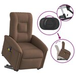 vidaXL Fauteuil inclinable de massage électrique Marron Tissu