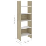 vidaXL Bibliothèque Blanc et chêne sonoma 60x35x180 cm Bois ingénierie