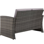 Tectake Salon bas de jardin LUCQUES 4 places - gris