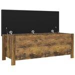 vidaXL Boîte de rangement et coussin Chêne fumé 105x40x45 cm Aggloméré