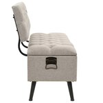Banc banquette de rangement avec dossier 110 cm crème tissu 02_0010951
