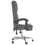 vidaXL Fauteuil de massage inclinable de bureau Gris Similicuir