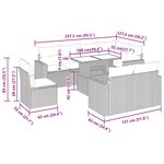 vidaXL Salon de jardin avec coussins 9 Pièces beige résine tressée