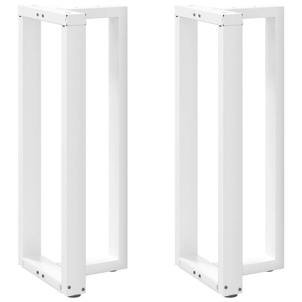 vidaXL Pieds de table de bar en T  2 pièces  blanc  50 x 35 x (100-101) cm  acier