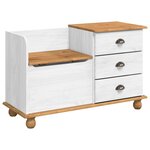 vidaXL Banc de rangement pour l'entrée ASKIM Blanc 100 x 39 x 62 cm