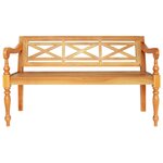 Banc banquette batavia 123 x 50 x 81 cm bois d'acajou massif marron clair 02_0010781