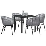 vidaXL Ensemble de salle à manger pour jardin 5 Pièces Gris Poly rotin