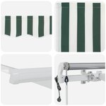 vidaXL Auvent rétractable électrique Vert et blanc 400 × 300 cm
