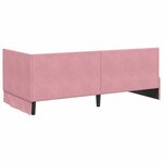 vidaXL Cadre de lit d'angle avec tête de lit Rose 90 x 190 cm Velours
