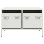 vidaXL Meuble TV blanc 68x50x43 5 cm acier laminé à froid