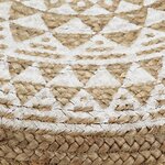 vidaXL Pouf fait à la main Blanc 45x30 cm Jute