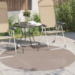 vidaXL Tapis de surface Rond HUARTE Beige Ø 160 CM Polyester