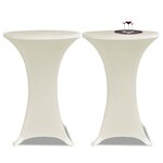 vidaXL Housses élastiques de table Ø 80 cm Crème 4 Pièces