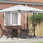 vidaXL Parasol Déporté Sable Polyester Grand Inclinable