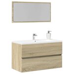 vidaXL Meuble de salle de bain avec miroir chêne sonoma 80x38 5x45 cm
