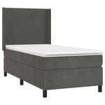 vidaXL Sommier à lattes de lit et matelas Gris foncé 90x200 cm Velours