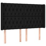 vidaXL Sommier à lattes de lit matelas et LED Noir 160x200 cm Tissu