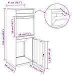 vidaXL Boîte de dépôt de colis Rouillé 41 x 38 x 103 cm Acier patiné