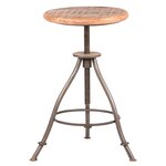 LABEL51 Tabouret Jaipur 35x35x46-75 cm Bois/Acier brûlé