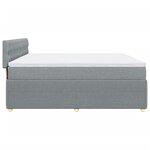vidaXL Sommier à lattes de lit avec matelas Gris clair 200x200cm Tissu