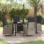 vidaXL Ensemble de salle à manger pour jardin 5 Pièces Gris clair