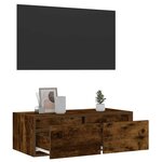 vidaXL Meuble TV avec lumières LED chêne fumé 75x35 5x25 cm