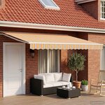vidaXL Cadre de store manuel avec LEDs Bleu  Orange  Blanc 4 × 3 m