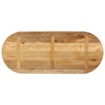 vidaXL Dessus de table 140x50x3 8cm ovale bois massif de manguier brut