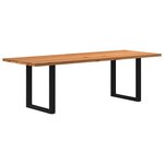 vidaXL Table à manger marron clair bois de chêne massif rectangulaire