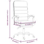 vidaXL Fauteuil de massage inclinable de bureau gris similicuir