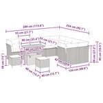 vidaXL Ensemble de canapé de jardin 12 Pièces Gris 90 x 55 x 71 cm