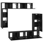 vidaXL Ensemble meuble TV 8 Pièces Chêne noir 80 x 30 x 30 cm