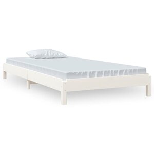 vidaXL Lit empilable sans matelas blanc 90x190 cm bois de pin massif